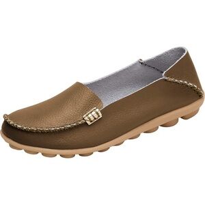 Venus Celia Slip On Women's Comfort Walking Boat Shoe Color Khaki Size 6.5